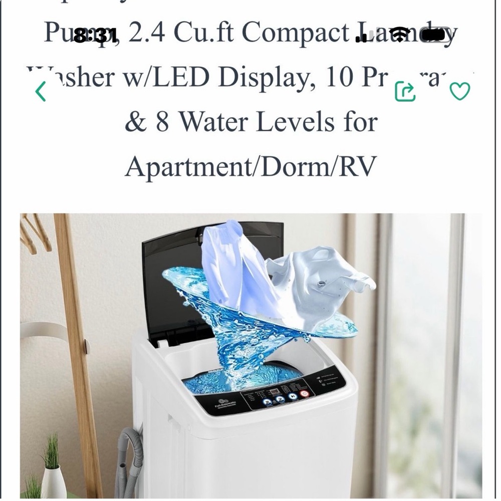 Compact White Washing Machine - Picture 2 of 2